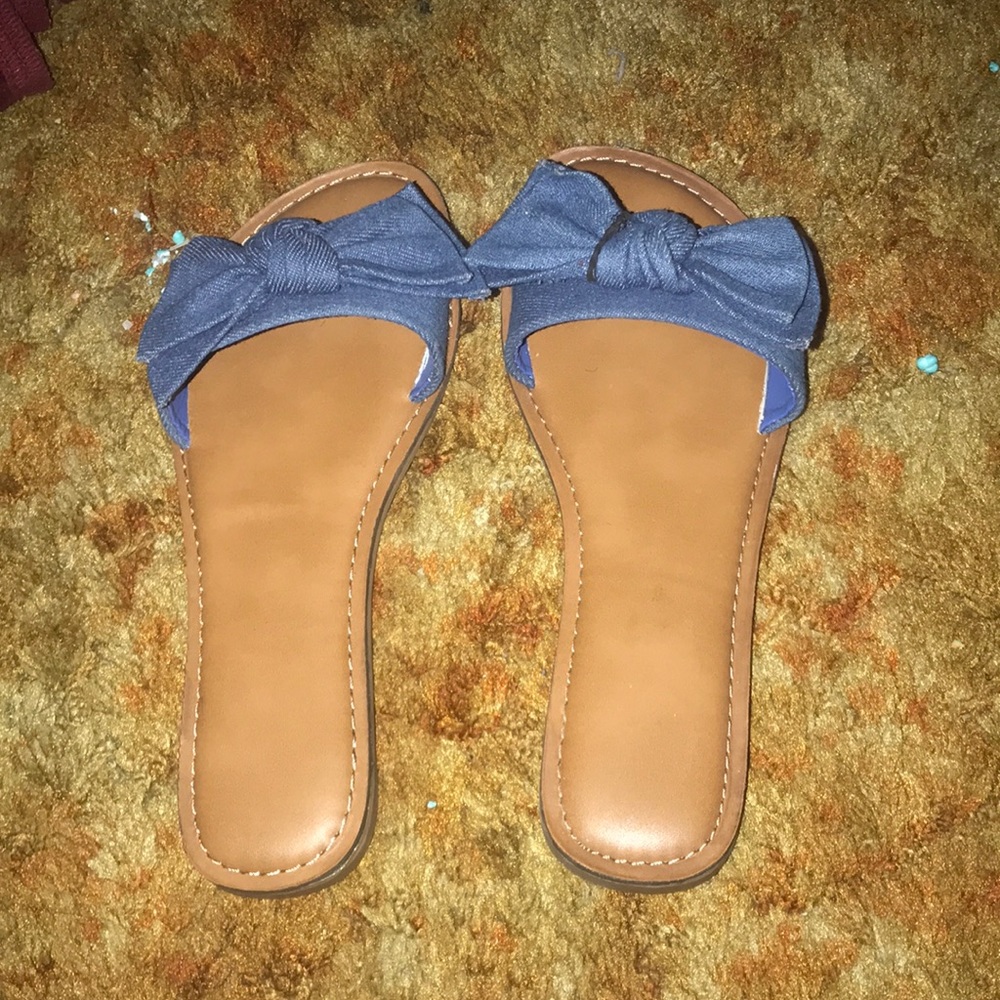 Blue jean flip flops